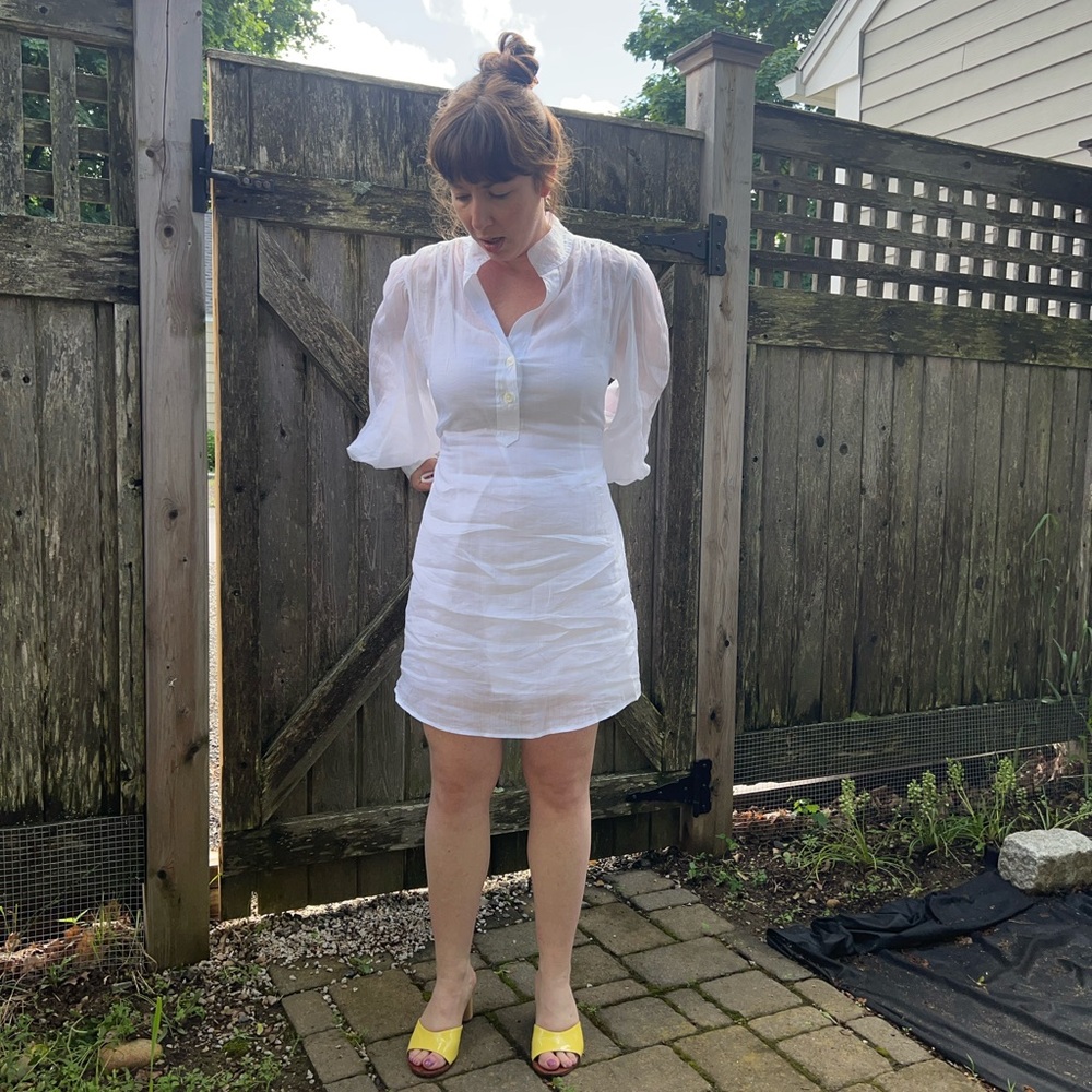Brand New Banana Republic white Linen Summer Dress with Lining size Small